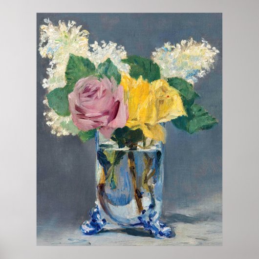 エドアルドマネ – ライラックとバラ ポスター (正面)