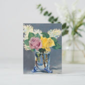 エドアルドマネ – ライラックとバラ ポストカード (スタンド正面)