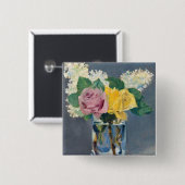 エドアルドマネ – ライラックとバラ 缶バッジ (正面&裏面)