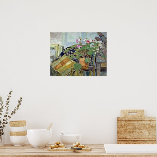 エドアルドヴィイラードルポットドフルーア(花のポット) ポスター (キッチン)