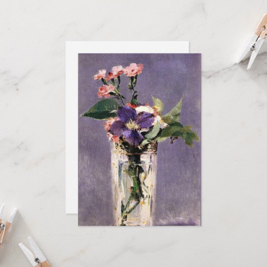 エドアードマネ – ピンクスとクレマティス カード (正面/裏面インサイチュ)