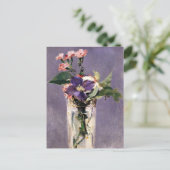 エドアードマネ – ピンクスとクレマティス ポストカード (スタンド正面)