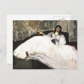 エドアードマネ – ファンの女性 ポストカード (正面/裏面)
