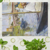 エドアードマネ – モネが彼のスタジオボート キッチンタオル (折り畳み)