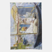 エドアードマネ – モネが彼のスタジオボート キッチンタオル (縦)