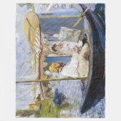 エドアードマネ – モネが彼のスタジオボート フリースブランケット (正面)