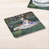 エドアードマネ – モネ家の庭 スクエアペーパーコースター (アングル)