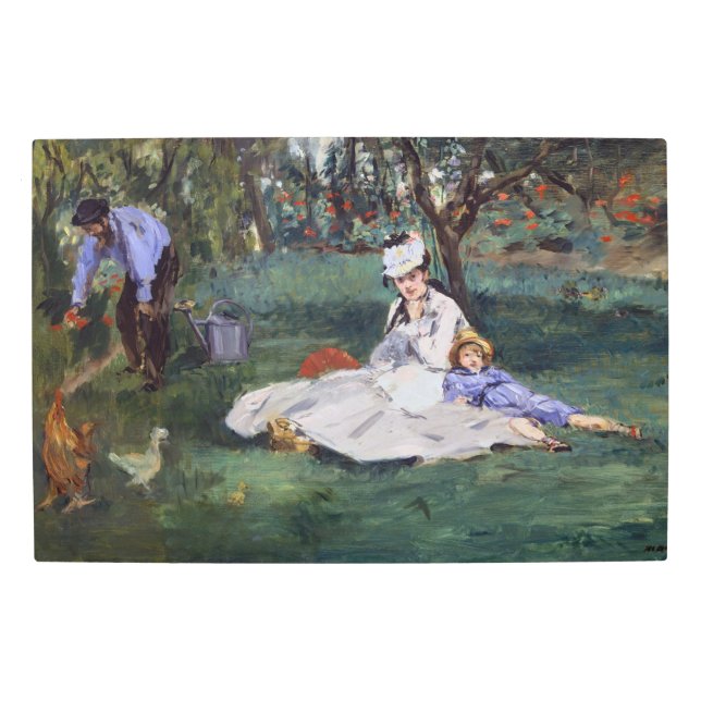 エドアードマネ – モネ家の庭 メタルプリント (正面)