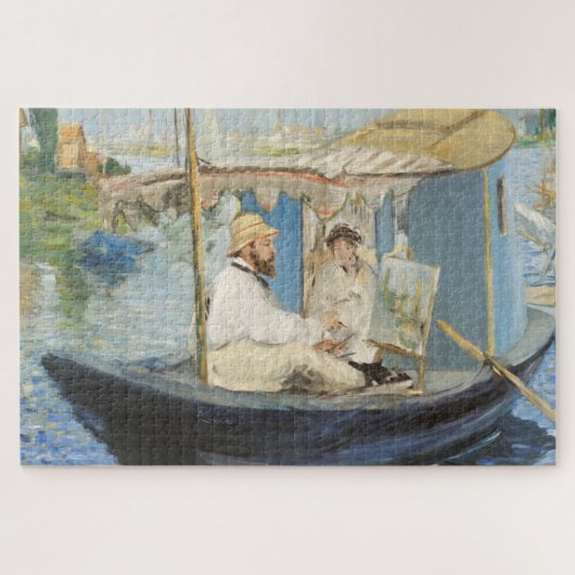 エドアードマネ – モネ絵画ズオンザズザズスタジオボート ジグソーパズル (横)