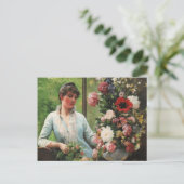 エドアール・デバト・ポー生け花の準備 ポストカード (スタンド正面)