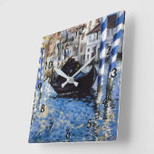 エドゥアルド・マネ - ヴェネツィアの大運河 スクエア壁時計 (傾斜)