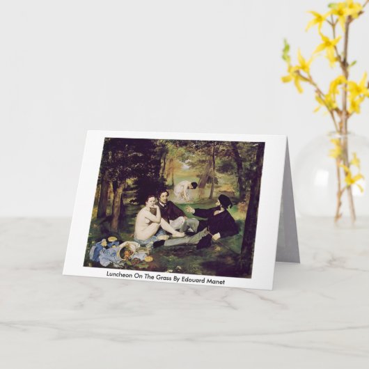 エドゥアードマネによる草の上の昼食会 カード (黄色い花)