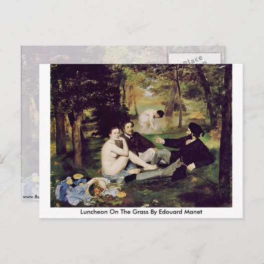 エドゥアードマネによる草の上の昼食会 ポストカード (正面/裏面)