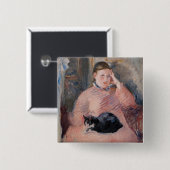 エドゥアードマネ – Woman with a cat 缶バッジ (正面&裏面)