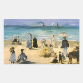エドゥアール・マネの『ブローニュの浜』、ヴィンテージ・アート 長方形シール (正面)