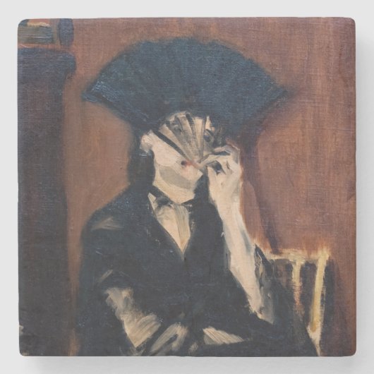 エドゥアール・マネ - ファンを持つベルト・モリソ ストーンコースター (正面)