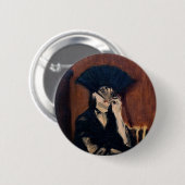 エドゥアール・マネ - ファンを持つベルト・モリソ 缶バッジ (正面&裏面)