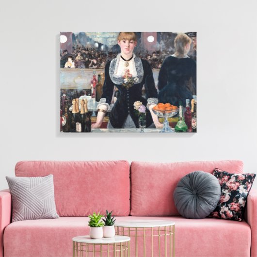 エドゥアール・マネ - フォリー・ベルジェールの酒場 キャンバスプリント (インサイチュ (リビング))