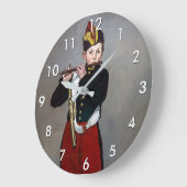 エドゥアール・マネ - フルートの少年 / 若いフルート奏者 ラージ壁時計 (傾斜)