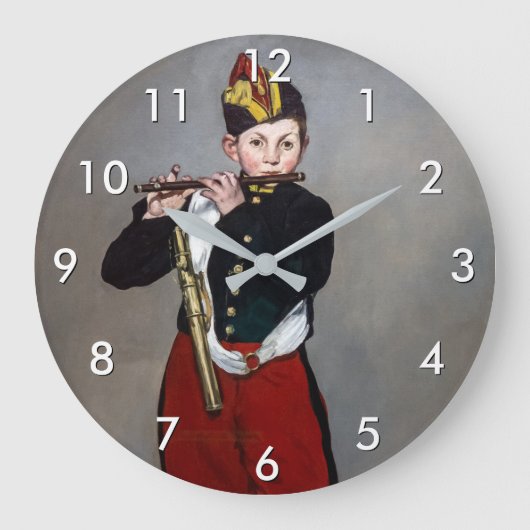 エドゥアール・マネ - フルートの少年 / 若いフルート奏者 ラージ壁時計 (正面)