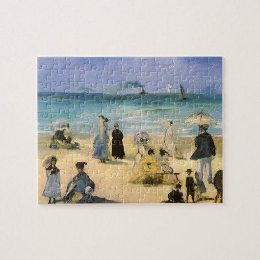 エドゥアール・マネ「ブローニュの浜辺」ヴィンテージ アート ジグソーパズル (横)