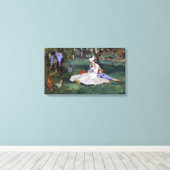 エドゥアール・マネ - モネ一家の庭での様子 キャンバスプリント (インサイチュ (ウッドフロア))