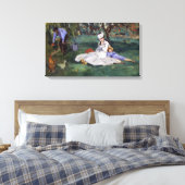 エドゥアール・マネ - モネ一家の庭での様子 キャンバスプリント (インサイチュ (寝室))