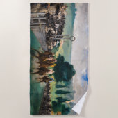 エドゥアール・マネ - ロンシャンの競馬 ビーチタオル (正面)