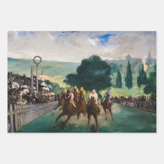 エドゥアール・マネ - ロンシャンの競馬 ラッピングペーパーシート (正面2)