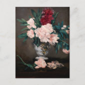 エドゥアール・マネ - 小さな台座の上の芍薬の花瓶 ポストカード (正面)