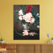 エドゥアール・マネ - 小さな台座の芍薬の花瓶 キャンバスプリント (インサイチュ (リビング))