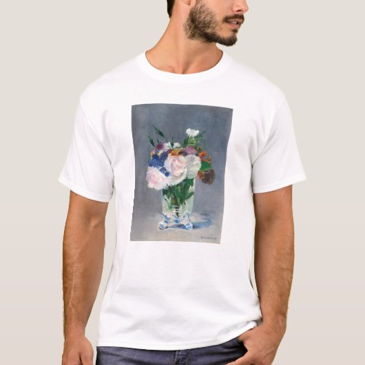 エドゥアール・マネ - 水晶の花瓶の花 Tシャツ (正面)