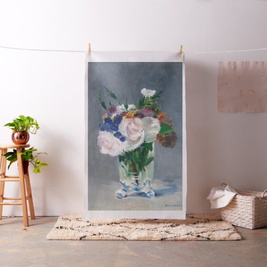 エドゥアール・マネ - 花を飾ったクリスタル製の花瓶 ファブリック (インサイチュ)