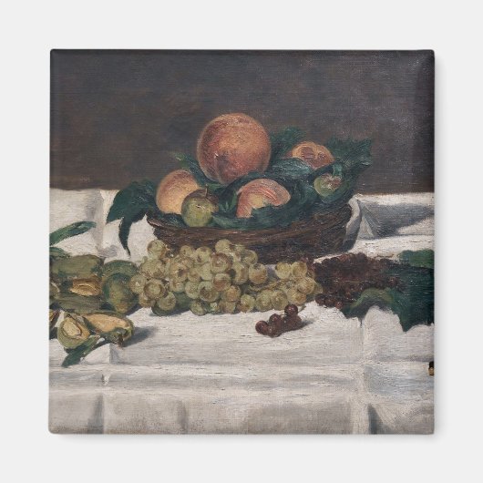 エドゥアール・マネ - 静物画、テーブルの上の果物 マグネット (正面)