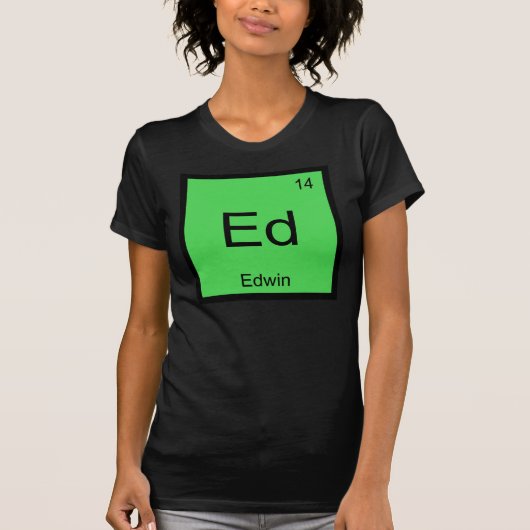 エドウィン名化学元素周期表 Tシャツ (正面)