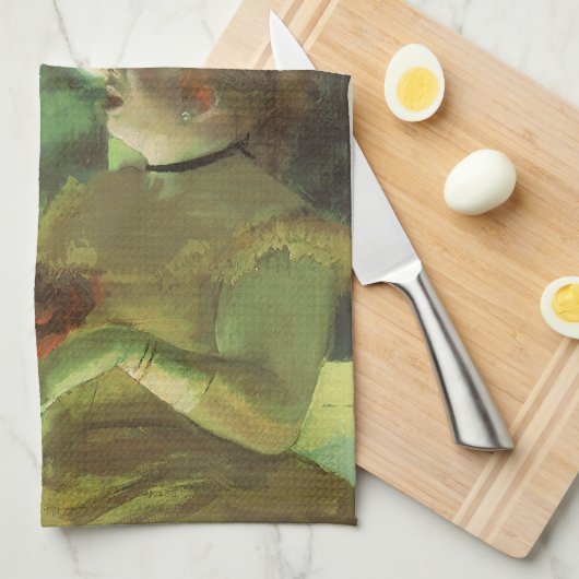 エドガル・ドガによるカフェコンサート、ヴィンテージ ファイン アート キッチンタオル (四つ折り)