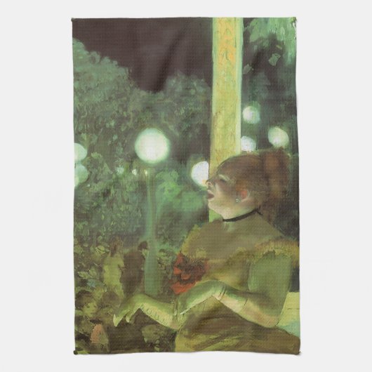エドガル・ドガによるカフェコンサート、ヴィンテージ ファイン アート キッチンタオル (縦)