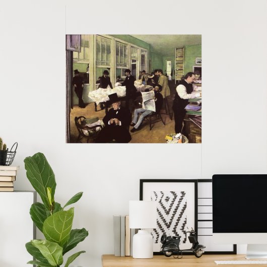 エドガル・ドガのニューオーリンズの綿花市場 ポスター (ホームオフィス)