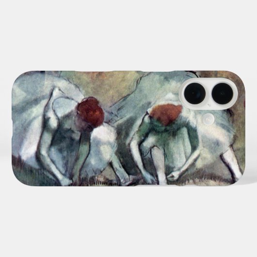 エドガル・ドガの「ダンサーたちの靴を結ぶ姿」 Case-Mate iPhoneケース (裏面 (横))