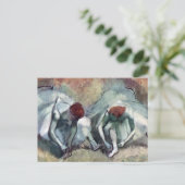 エドガル・ドガの「ダンサーたちの靴を結ぶ」 ポストカード (スタンド正面)