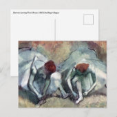 エドガル・ドガの「ダンサーたちの靴を結ぶ」 ポストカード (正面/裏面)