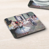 エドガル・ドガの「ダンス教室」、ヴィンテージ・バレエ・アート コースター (左側)