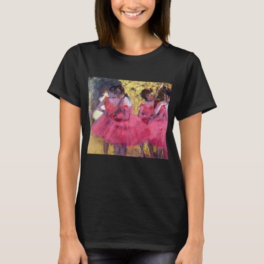 エドガル・ドガの『バレエの前のピンクのダンサーたち』 Tシャツ (正面)