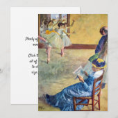 エドガル・ドガの「バレエ教室、ダンスホール」 招待状 (正面/裏面)