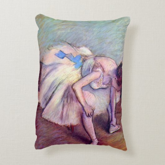 エドガル・ドガの「座るダンサー」、ヴィンテージ・バレエ・アート アクセントクッション (裏面(縦))
