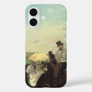 エドガル・ドガの「競馬場の馬車」ヴィンテージ・アート iPhone 16ケース