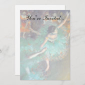 エドガル・ドガ - 緑のダンサー - バレエダンス 招待状 (正面/裏面)