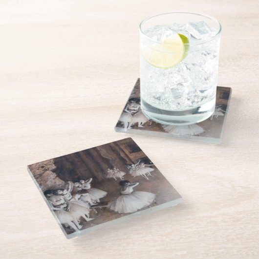 エドガル・ドガ - 舞台でのバレエの練習 ガラスコースター (アングル)