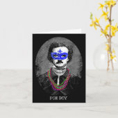 エドガーおもしろいアラン・ポー・マルディグラスマッシュアップ カード (黄色い花)