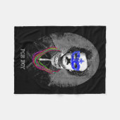 エドガーおもしろいアラン・ポー・マルディグラスマッシュアップ フリースブランケット (正面(横))